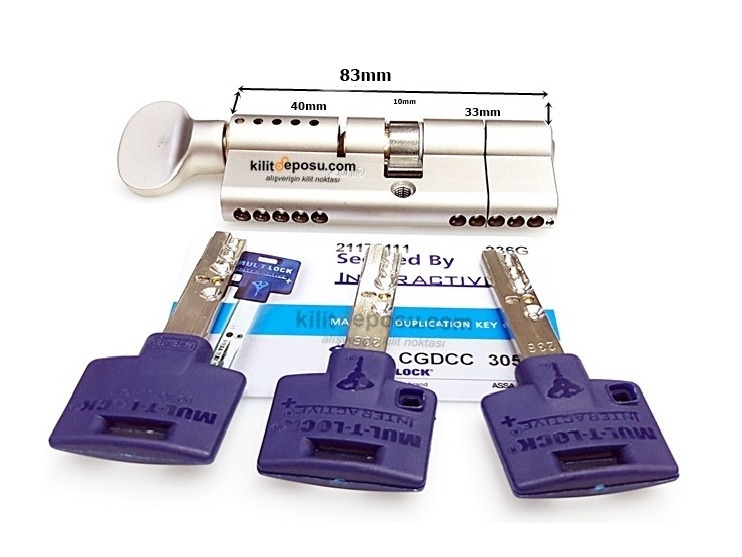 Mul-T-Lock 83mm Interactive+ MTL600 Mandallı Barel