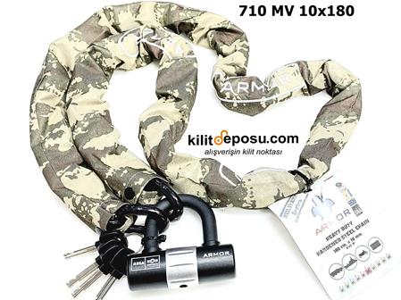 Armor 710 MV 10 mm Military Serisi Çelik Zincir 1.80 mt.(12mm)+U Kilit (ASSA) Sertifikalı